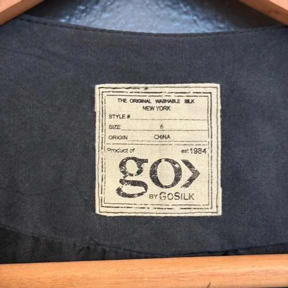 GO BY GO SILK size 6 EUC washable lux Blazer with Military Flair Dark Gray/black - Picture 7 of 14